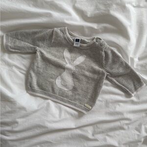 🐰 Janie and Jack Gray Bunny Sweater